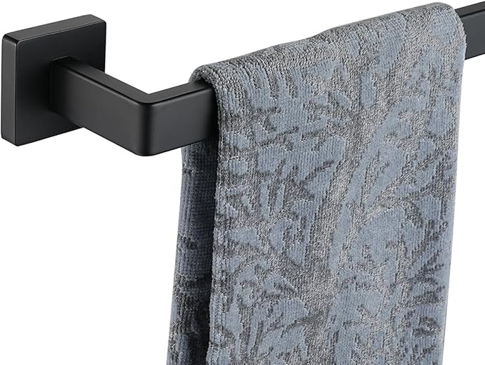 JQK Black Towel Bar, Rounded Edges 32.36 Inch Towel Rack, 304 Stainless Steel Bathroom Wall Mount, Useable Length 30 Inch, TB250L30-PB