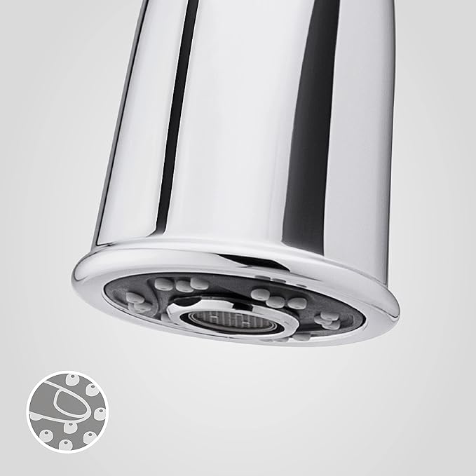 Pfister Rosslyn Kitchen Faucet with Pull Down Sprayer and Soap Dispenser, Single Handle, High Arc, NSF Certified, Polished Chrome Finish, F5297RSSRC