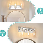 3-Light Bathroom Light Fixtures Modern Chrome Vanity Lights for Bathroom Lighting Fixtures Over Mirror with Clear Glass Shade for Cabinet Mirror Bedroom Hallway