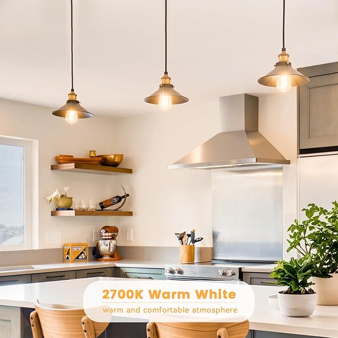 Brightever Edison Light Bulbs 60W Equivalent, Dimmable LED Bulb, 7W, 850LM E26 Vintage Light Bulbs 2700K Warm White, 90+CRI, ST58 Clear Glass Antique Filament LED Bulb for Home, 10 Pack