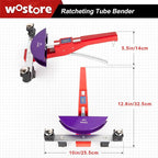 Wostore Tube Bender Kit Includes 1/4-7/8 Sizes Refrigeration Ratcheting Tubing benders Hand Tool Color Aluminium Alloy Replacement Head
