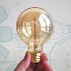 Jslinter Edison Bulb 60w, Globe Dimmable Filament Decorative Bulbs for Home, Vintage Light Bulbs G80/G25 Style, E26 Base, Classic Amber (4 Pack)