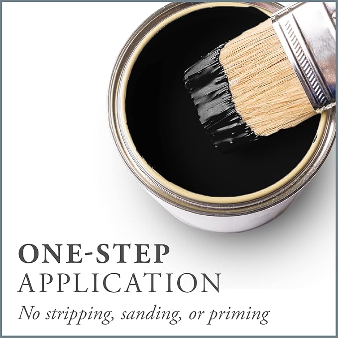 AMY HOWARD AT HOME Chalk-Based One Step Paint for Furniture, Cabinetry, Decor, Finish, and More | No Stripping, Sanding, or Priming | Dark Base | 32 Ounce | Black