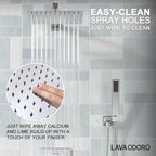 Lava Odoro Modern 3-Setting Square Shower and Tub Faucet Set with Shower Head and Handheld Sprayer Chrome, Rainfall Shower System with Tub Spout, Shower Valve Trim Kit, Chrome, SF103-C-T