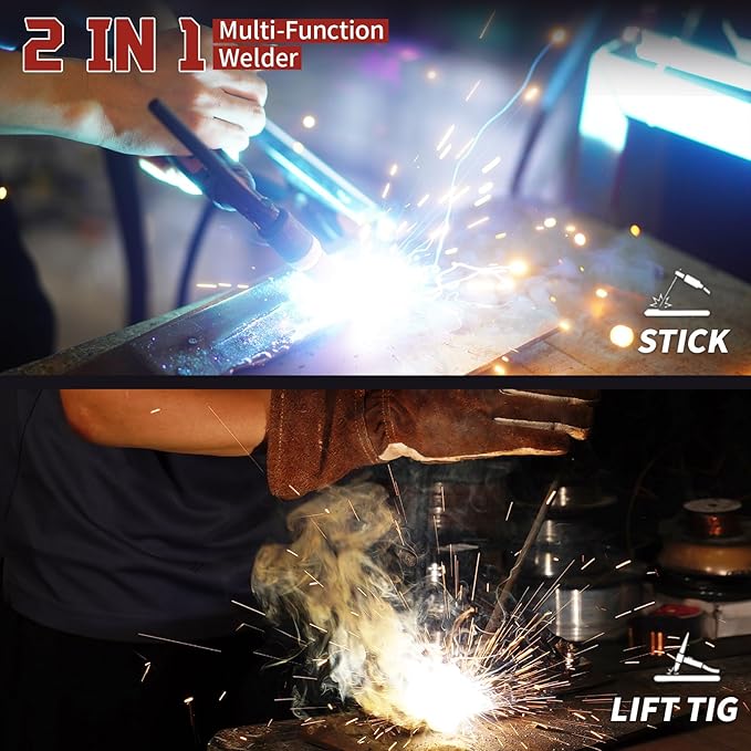 110V 135A Stick Welder Lift Tig Welder Digital Welding Machine with Overheat Protection,Electrode, Digital Screen, Quick Connector with Hot Start - MINI MMA Arc Welder With Gloves,20pcs Rods