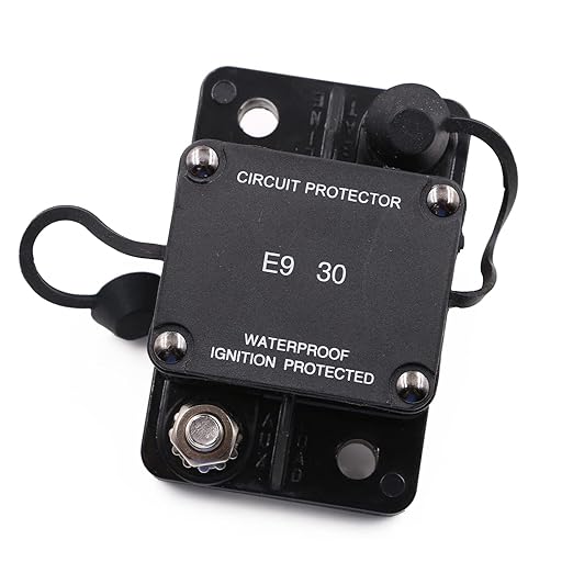 T1 30A Amp Automotive Circuit Breaker Auto Reset No Switch Button for Boat, Car Audio, Solar System, Battery Protection 12V-32V DC IP67