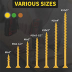 Wood Screws 5 Inch, FIXLINK Deck Screws #10 x 5, 105 PCS, Epoxy Coated, T25 Star Bit Above 1500 Hour Salt Spray Coating Outdoor Decking Screws Excellent Rust Resistant for Wood Fence, Tan