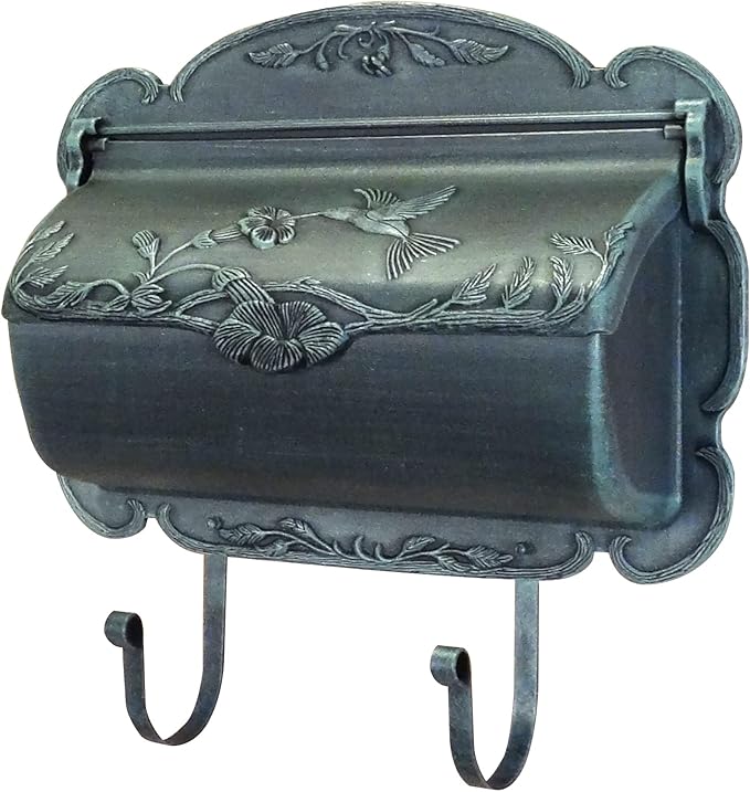 Special Lite Hummingbird Horizontal Wall Mount Mailbox - Verde Green Aluminum Mailbox for Wall Mount - SHB-1004-VG