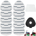 Triangule Flat Mop Replacement Pads, Spin Mop Pad Replacement, 10 Pack Mop Refill Pads, 1 Mop Base and 1 Scraper for Cleaning Floor, Wall, Ceiling, Easy to Replace