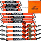 VULCAN Complete Axle Strap Tie Down Kit s - PROSeries - Includes (4) 22 Inch Axle Straps, (4) 36 Inch Axle Straps, and (4) 8' Snap Hook Ratchet Straps