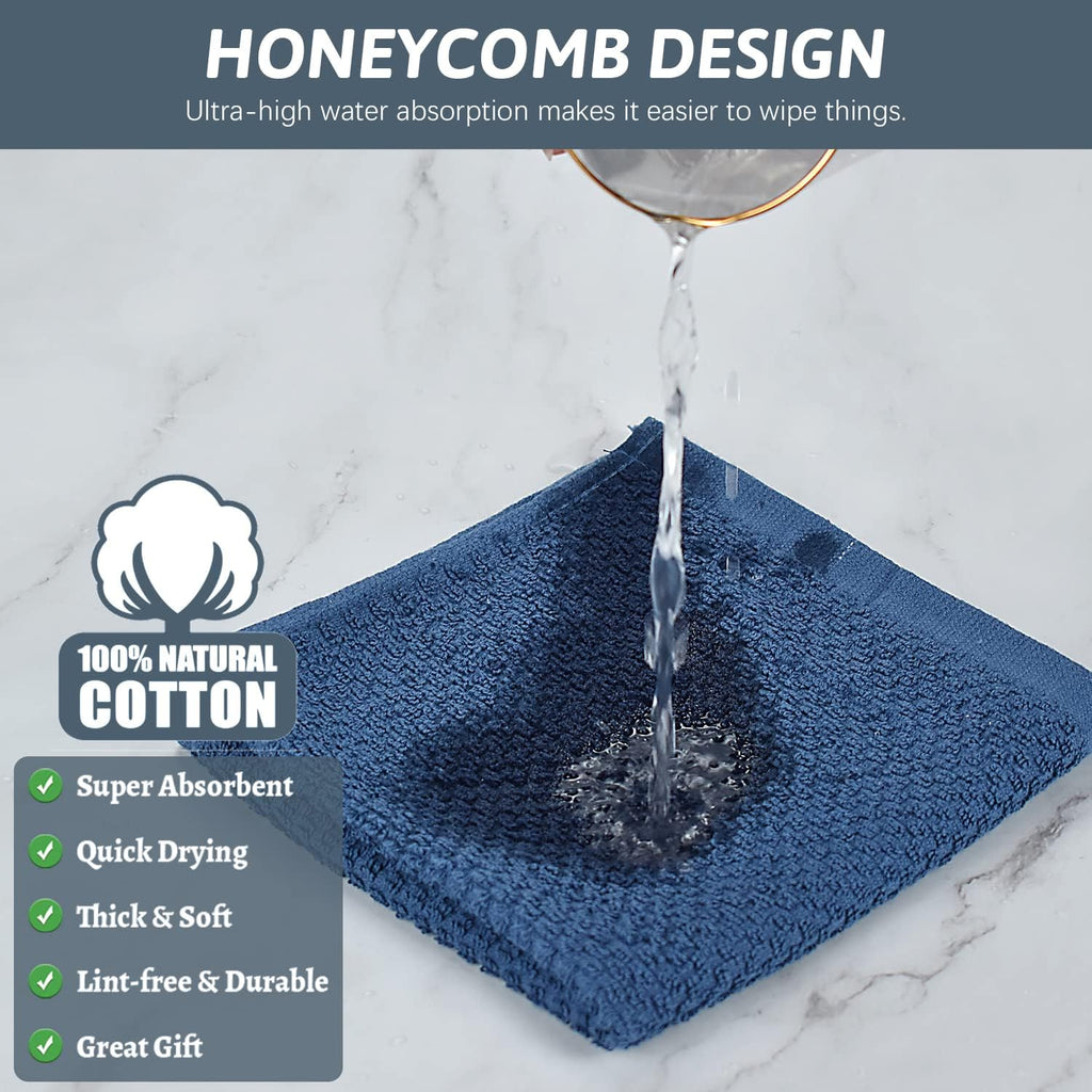 Nialnant 100% Cotton Terry Kitchen Cleaning Rags,Soft Absorbent Dish Cloths for Washing Dishes,Quick Drying Dish Towels-12x12 in, 12 Pack