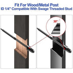 CKE 50 Pack 1/4" Black Angle Beveled Washers for Cable Railing, 30 Degree Beveled Washers for 1/8" 5/32" 3/16" Stair Deck Cable Railing Kit, T316 Stainless Steel Black Cable Railing Angle Washer,BCR17