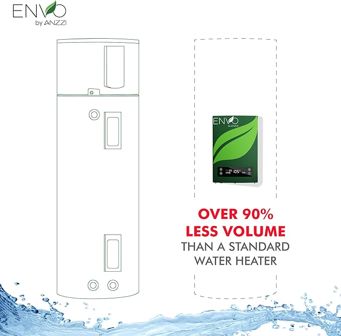 ANZZI Envo ANZZI Electric Tankless Water Heater 21 kW at 240 Volts, Enough to Install Anywhere - For kitchen faucet, bathroom faucet and shower (WH-AZ021-M3)