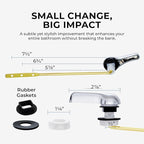 Qualihome Toilet Handle Lever Flush Replacement, Front Mount, Chrome, Universal Fitting