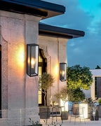 Outdoor Wall Sconces,Waterproof Porch Light Patio Light, Matte Black Wall Light with Clear Glass Shade for Garage, Patio, Doorway, Hallway