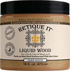 Retique It New and Improved Formula Liquid Wood Coatings - Stainable Primer - Paint It Then Stain it (Dark Wood, Medium)