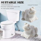 Toilet Bolt Caps, White Frog Ceramic Bolt Caps Covers, Fun and Cute Bathroom Decor for Easy Toilet Installation - Decorative Covers (White frog)