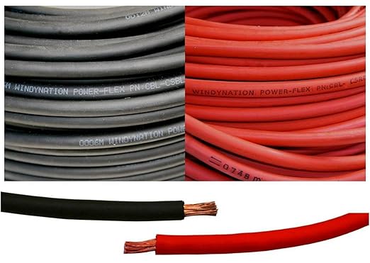 4/0 Gauge 4/0 AWG 2.5 Feet Red + 2.5 Feet Black Welding Battery Pure Copper Flexible Cable + 10pcs of 3/8" Tinned Copper Cable Lug Terminal Connectors + 3 Feet Black Heat Shrink Tubing