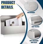 Stainless Steel Mailboxes for Outside 14.5'' x 7.1'' x 3.75'' Wall Mounted Large Capacity Mailbox Silver Rust Proof and Rainproof Steel Drop Box