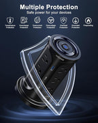 Tower Surge Protector Power Strip Flat Plug with 12 AC Outlets 3 USB Ports(2 Type C), 6.5 FT Ultra Flat Extension Cord with Multiple Outlets, Outlet Extender with Screw Wall Mount for Home Office Dorm