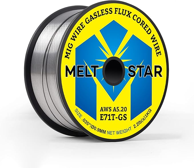 Flux Core Welding Wire, E71T-GS .035" 2-Pound Spool Gasless Mild Carbon Steel Mig Welding Wire - 1Pack