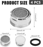 Litoexpe 51/64 Inch Faucet Aerator 4 PCS, Kitchen Sink Aerator Replacement Parts, Sink Faucet Male Thread Faucet Filter with Brass Shell and Gasket for Bathroom