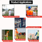 Survey Rod 14-Foot Aluminum Grade Rod - 10ths,Grade Rod,Grade Stick for Laser Level,Survey Rod，Grade Rods,Survey Pole,With Bubble Level, 4-Stage Telescopic,Double-Sided Scale Telescopic Leveling Rod