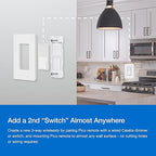 Lutron Diva Smart Dimmer Light Switch 3-Way Kit for Caseta Smart Lighting, w/Plate, Pico Remote, Wallmount Bracket, and Label Stickers, No Neutral Required, DVRF-PKG1D-WH
