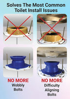 One N Done Toilet Flange Repair Kit – Complete Toilet Wax Ring Replacement Kit – Durable Waxless Toilet Ring – Includes Toilet Flange Bolts and nuts,washers - Toilet Flange Extension Kit (Pack of 2)