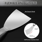 Fishark Putty Knife, 6 Inch One Piece Stainless Steel Scraper, Spackle Knife, Putty Knife Scraper, Wallpaper Scraper Paint Scraper Tool for Drywall Repair, Removing Wallpaper, Mud, Applying Plaster