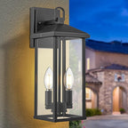 Darkaway Outdoor Wall Lights for House, Exterior Lighting Fixtures Wall Mount Porch Lights Waterproof Outdoor Sconce Lights with Clear Glass for Patio Hallway Garage E12 Socket