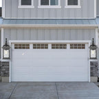 Darkaway Outdoor Lights Fixture Wall Mount, Large 22inch Exterior Wall Light with Water Ripple Glass Waterproof Black Outside Wall Sconce for House Porch Hallway Garage