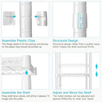FUTASSI P1 Heavy Duty Garment Rack, 3 Tiers Adjustable Rolling Metal Closet Organizer with Lockable Wheels, FreeStanding Wardrobe with Double Hanger Rods & 1 Pair Hooks, Max Load 450 LBS, White