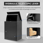 Package Delivery Boxes for Outside, Extra Large Mailbox for Parcel, Galvanized Steel Parcel Mailbox, Wall Mounted Lockable Anti-Theft for Porch,Curbside XL-Black