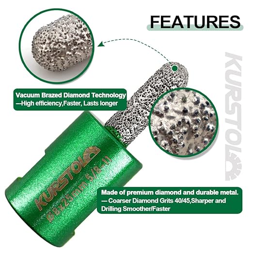 Diamond Mortar Raking Bit - 5/16" x 1" with 58-11 Thread for Brickwork Joint Mortar Removal Masonry,Stone,Concrete Angle Grinder Bit