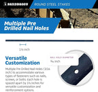 Sandbaggy 72" Round Steel Concrete Form Stakes with Nail Holes - Rust Resistant Coating - Removable, Reusable (5)