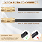 25pcs Quick Connect Brass DOT Air Line Fittings Straight Union 1/4” 3/8” Tube Push to Connect Fittings Air Suspension Fittings Straight Air Brake Union Push Lock Pneumatic Air Hose Fittings