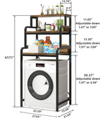 3-Tier Bathroom Room Shelf Washing Machine Storage Utility Rack Over The Toilet Washer Dryer Storage Bathroom Organizer Rack Space Saving Shelving Units Clothes Dryers Shelf