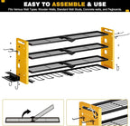 Power Tool Organizer Wall Mount,Cordless Drill Organizer,4 Layers Large Capacity Tool Rack with 8 Drill Holders(YELLOW)