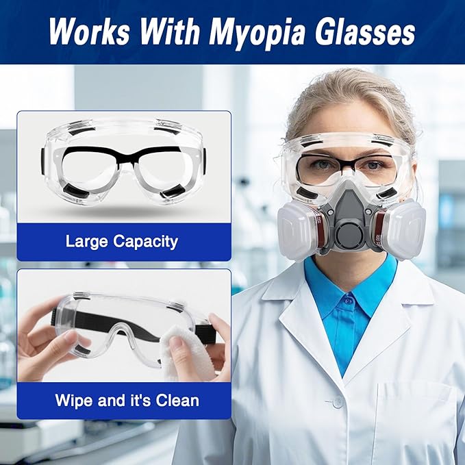 6200 Half Face Respirator Mask with Filters, Gas Mask Ideal for Painting, Woodworking, Sanding, Spraying