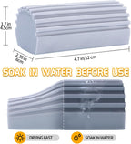 COBETE Damp Clean Duster Sponge,4pack Magic Sponge Eraser,Reusable Damp Dusting Sponge Household Cleaning for Blinds, Glass, Baseboards,Radiators,Window Track Grooves(Grey)