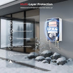 CAMPLUX Climatech 5 199,000 BTU Tankless Water Heater Gas Outdoor, 6.86 GPM Instant On Demand Gas Tankless Hot Water Heater Natural Gas, 3-6 Persons Whole House, Outdoor Installation, White, CSA