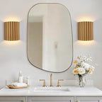 Gold Gypsum Modern LED Wall Sconces Wall Lighting Set of 2, Indoor Hardwired Walls Mount Light Fixtures Up Down Lamp for Hallway Bedroom Living Room Dining Room【Bulbs Included】