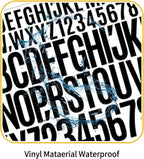 10 Sheets 780 Pcs Vinyl Letter and Number Stickers - Waterproof, Self-Adhesive Alphabet for Mailbox, Door, Window, Cars, Boats, Address(Black, 1in & 2in)