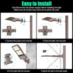 BBESTLED 320W LED Parking Lot Light Outdoor Wall/Arm Mount, UL DLC Listed IP65 5000K 44800LM Commercial Area Lighting 100-277VAC Input, LED Shoebox Parking Pole Light Fixtures