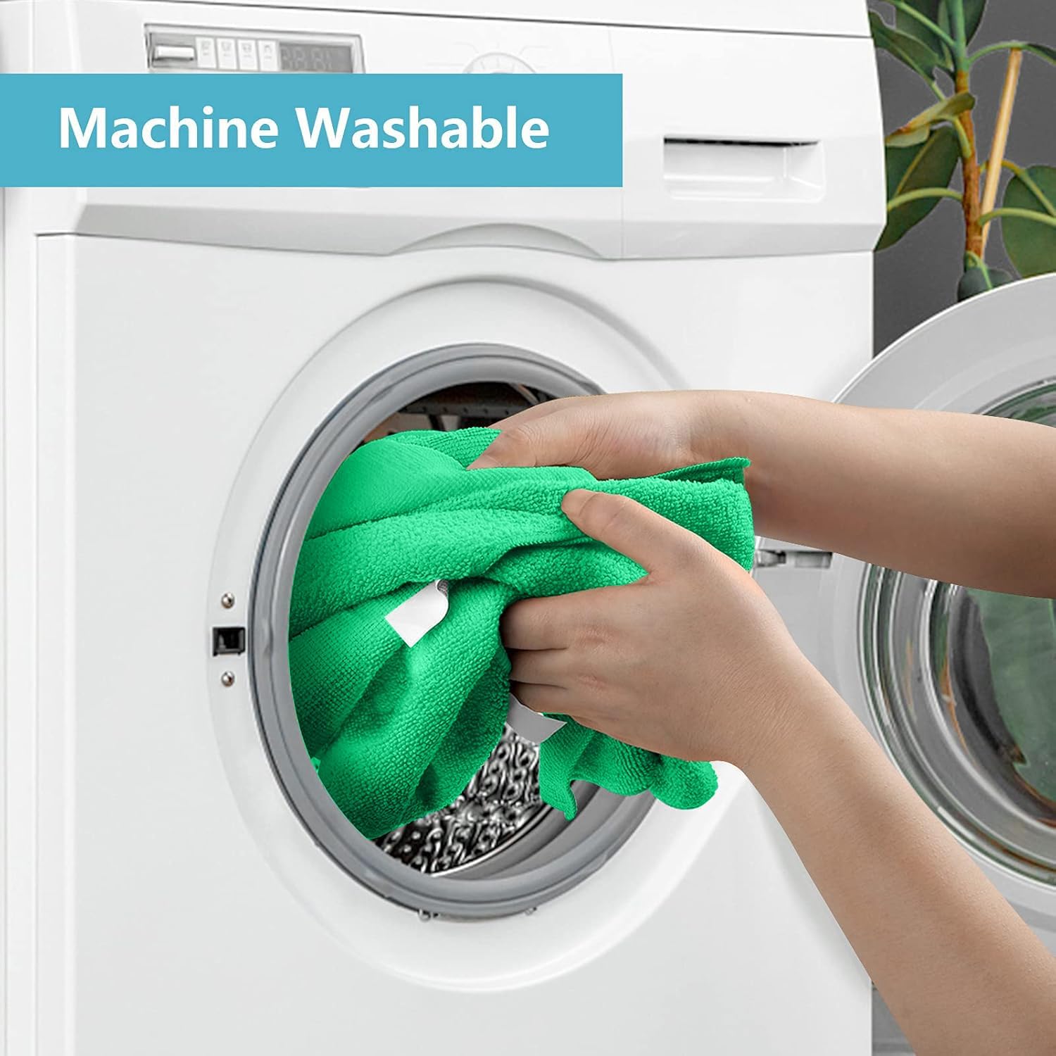 HOMEXCEL Green Microfiber Cleaning Cloth, 8 Pack Cleaning Towels for Kitchen, Lint Free, Scratch-Free, Highly Absorbent, and Reusable Cleaning Rags for House, Window and Glass, Cars, 11.5 X11.5 inch