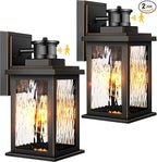 VIANIS 2 Pack Motion Sensor Outdoor Lights, Dusk To Dawn Outdoor Lighting, Modern Led Exterior Light Fixture, Anti-rust Outdoor Lantern For Front Porch, Waterproof Black Outdoor Wall Sconce For Garage