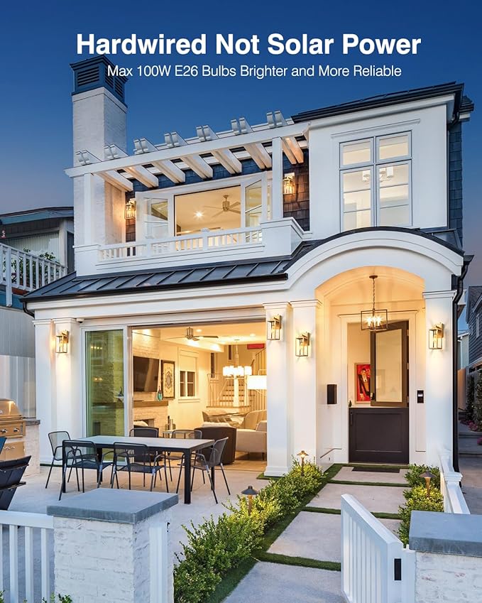 VIANIS Gold Outdoor Wall Light Dusk to Dawn Sensor, Exterior Wall Mount Sconces Lanterns Fixture for House, Golden Waterproof Aluminum Outside Wall Lamps for Patio, Porch Lighting for Garage Entryway