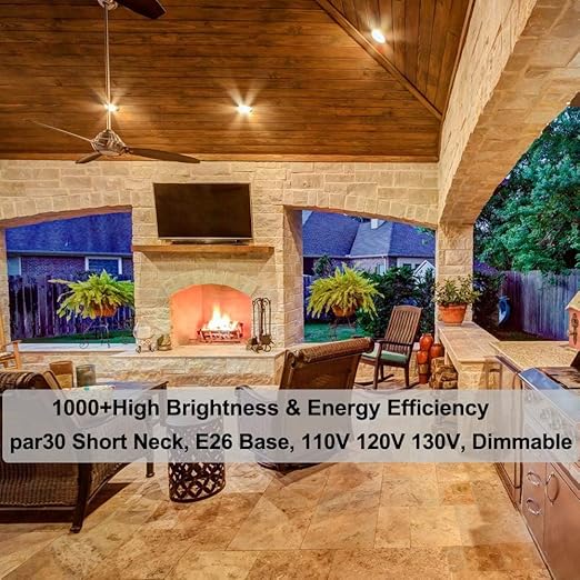 PAR30 Short Neck, 2pcs par30 75w 120v Light Bulbs, Dimmable, Warm White, High Brightness par30 Flood Light with 40 Deg Beam, E26 Base, par30s halogen great for Track Light , Recessed Light Bulbs