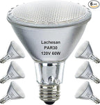 Par30 Long Neck Halogen Flood Light Bulbs 60W 120V 2700K Warm White Dimmable High Brightness, E26 Base, Great for Accent Lighting, Tracking, Recessed Bulb 6pcs